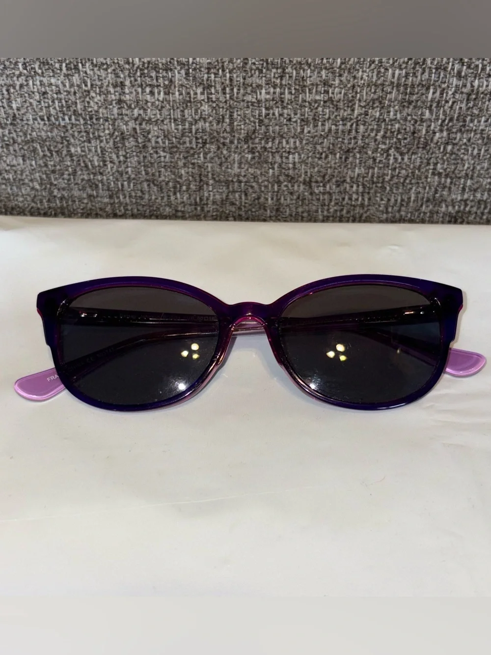 Betsey Johnson Sunglasses Womens Purple Half Rim Metal Frames 50-16-135 Floral